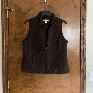 CHRISTOPHER&BANKS Brown Quilted Vest - Size SMALL